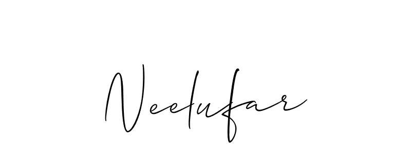 Design your own signature with our free online signature maker. With this signature software, you can create a handwritten (Allison_Script) signature for name Neelufar. Neelufar signature style 2 images and pictures png