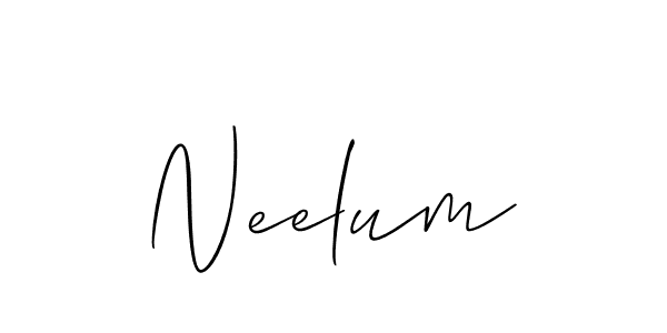 Make a beautiful signature design for name Neelum. With this signature (Allison_Script) style, you can create a handwritten signature for free. Neelum signature style 2 images and pictures png