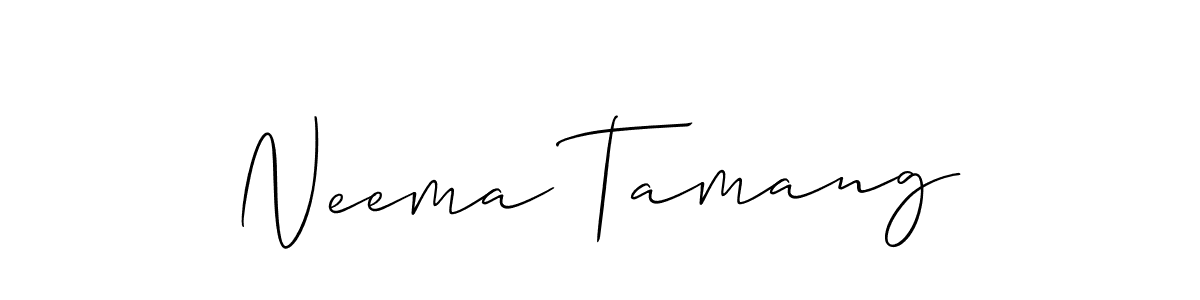 Neema Tamang stylish signature style. Best Handwritten Sign (Allison_Script) for my name. Handwritten Signature Collection Ideas for my name Neema Tamang. Neema Tamang signature style 2 images and pictures png