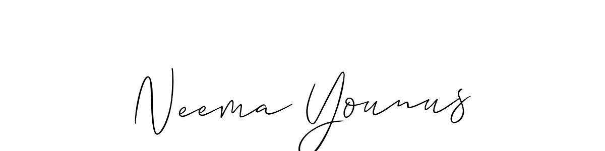 How to make Neema Younus signature? Allison_Script is a professional autograph style. Create handwritten signature for Neema Younus name. Neema Younus signature style 2 images and pictures png