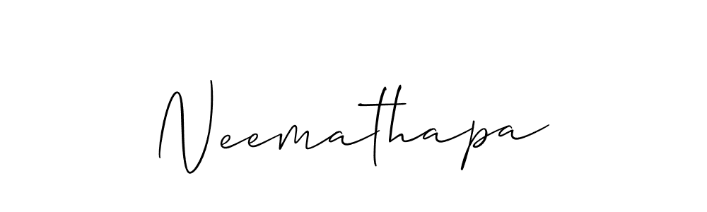 Make a beautiful signature design for name Neemathapa. With this signature (Allison_Script) style, you can create a handwritten signature for free. Neemathapa signature style 2 images and pictures png