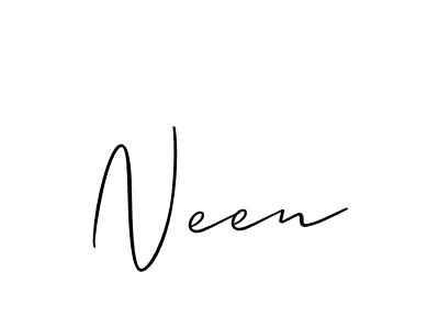 How to make Neen signature? Allison_Script is a professional autograph style. Create handwritten signature for Neen name. Neen signature style 2 images and pictures png