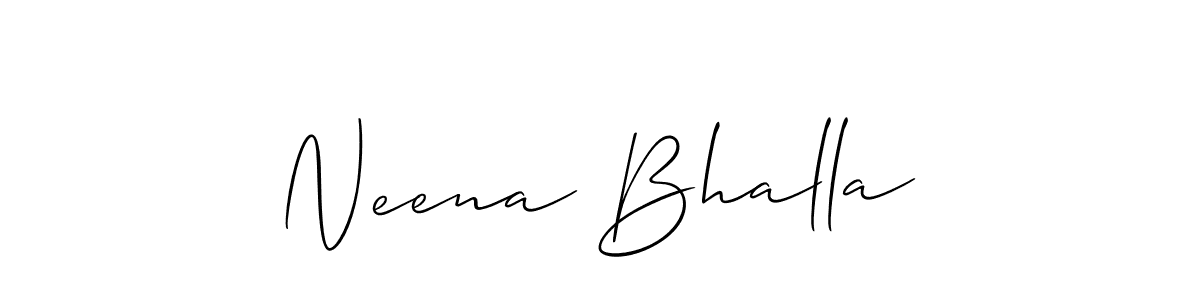 The best way (Allison_Script) to make a short signature is to pick only two or three words in your name. The name Neena Bhalla include a total of six letters. For converting this name. Neena Bhalla signature style 2 images and pictures png