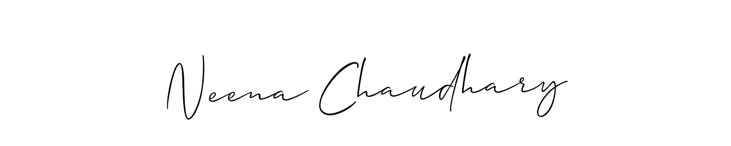 How to make Neena Chaudhary name signature. Use Allison_Script style for creating short signs online. This is the latest handwritten sign. Neena Chaudhary signature style 2 images and pictures png