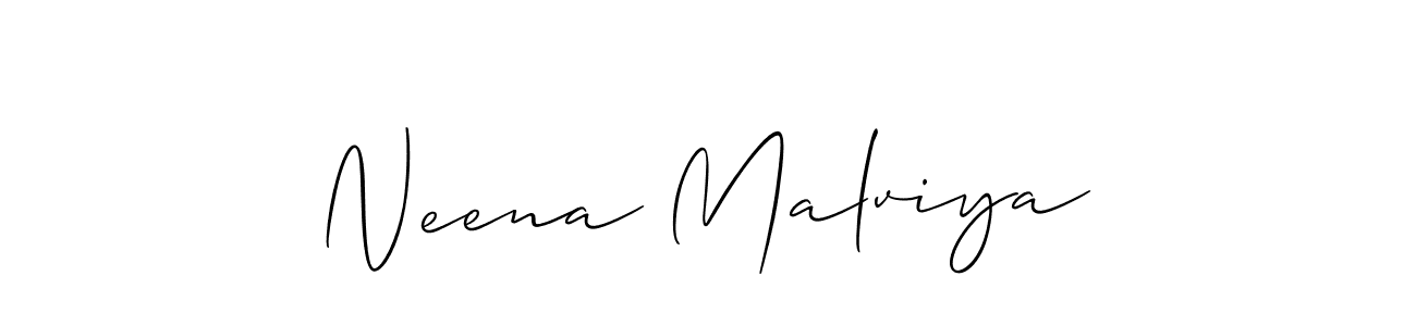 Use a signature maker to create a handwritten signature online. With this signature software, you can design (Allison_Script) your own signature for name Neena Malviya. Neena Malviya signature style 2 images and pictures png