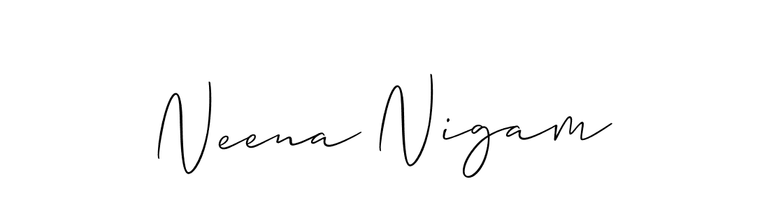 How to Draw Neena Nigam signature style? Allison_Script is a latest design signature styles for name Neena Nigam. Neena Nigam signature style 2 images and pictures png