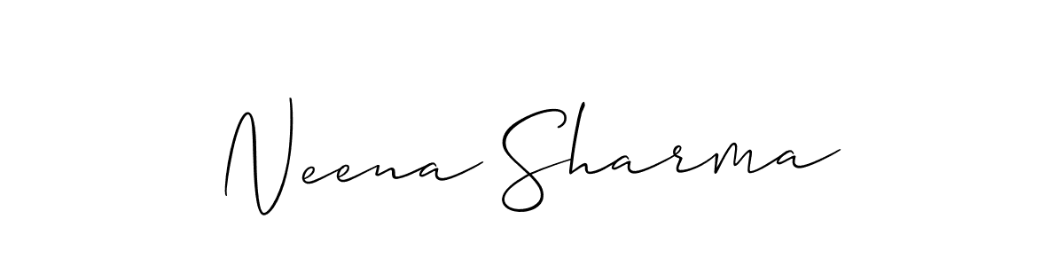 How to Draw Neena Sharma signature style? Allison_Script is a latest design signature styles for name Neena Sharma. Neena Sharma signature style 2 images and pictures png