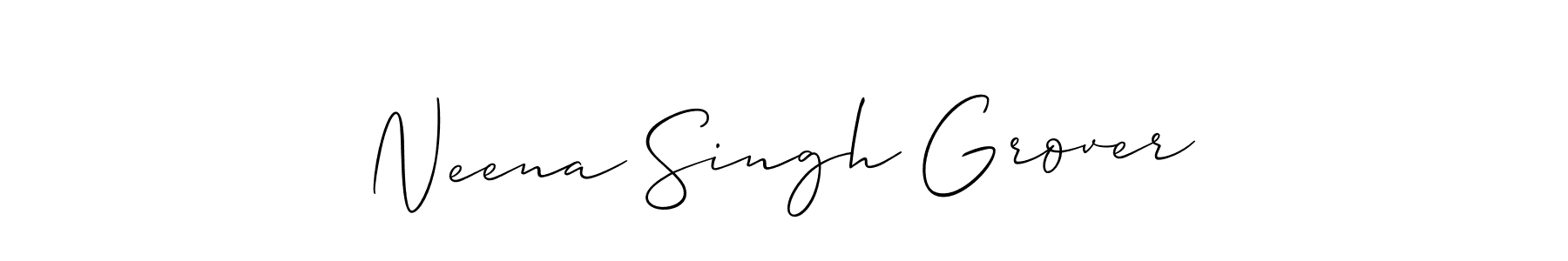 This is the best signature style for the Neena Singh Grover name. Also you like these signature font (Allison_Script). Mix name signature. Neena Singh Grover signature style 2 images and pictures png