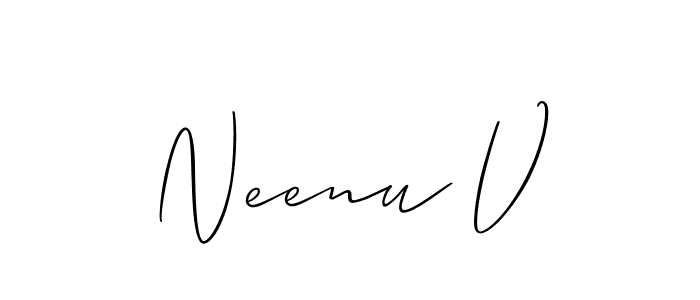How to Draw Neenu V signature style? Allison_Script is a latest design signature styles for name Neenu V. Neenu V signature style 2 images and pictures png