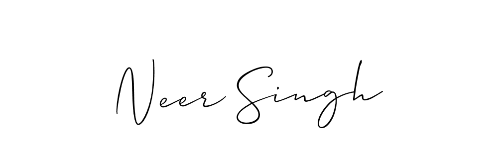 The best way (Allison_Script) to make a short signature is to pick only two or three words in your name. The name Neer Singh include a total of six letters. For converting this name. Neer Singh signature style 2 images and pictures png