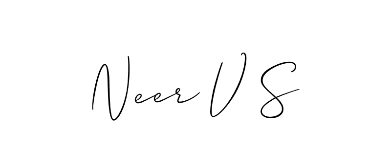 It looks lik you need a new signature style for name Neer V S. Design unique handwritten (Allison_Script) signature with our free signature maker in just a few clicks. Neer V S signature style 2 images and pictures png