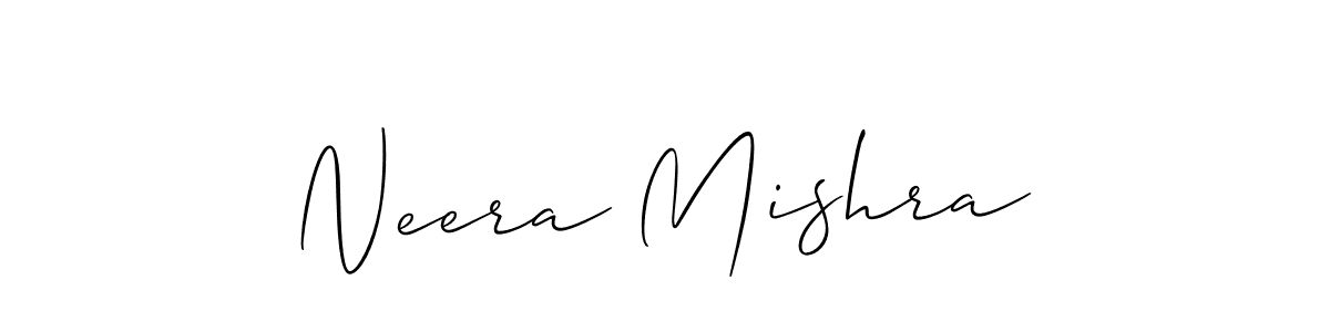 if you are searching for the best signature style for your name Neera Mishra. so please give up your signature search. here we have designed multiple signature styles  using Allison_Script. Neera Mishra signature style 2 images and pictures png