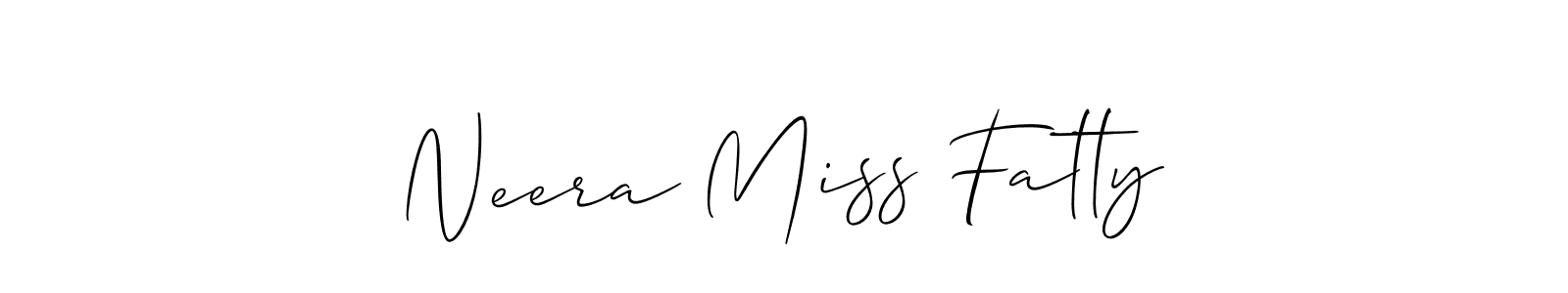 How to Draw Neera Miss Fatty signature style? Allison_Script is a latest design signature styles for name Neera Miss Fatty. Neera Miss Fatty signature style 2 images and pictures png