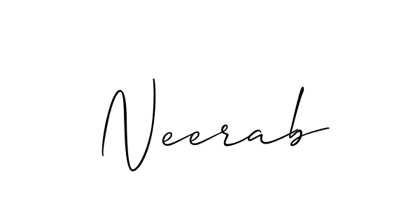 The best way (Allison_Script) to make a short signature is to pick only two or three words in your name. The name Neerab include a total of six letters. For converting this name. Neerab signature style 2 images and pictures png