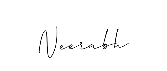 How to make Neerabh name signature. Use Allison_Script style for creating short signs online. This is the latest handwritten sign. Neerabh signature style 2 images and pictures png