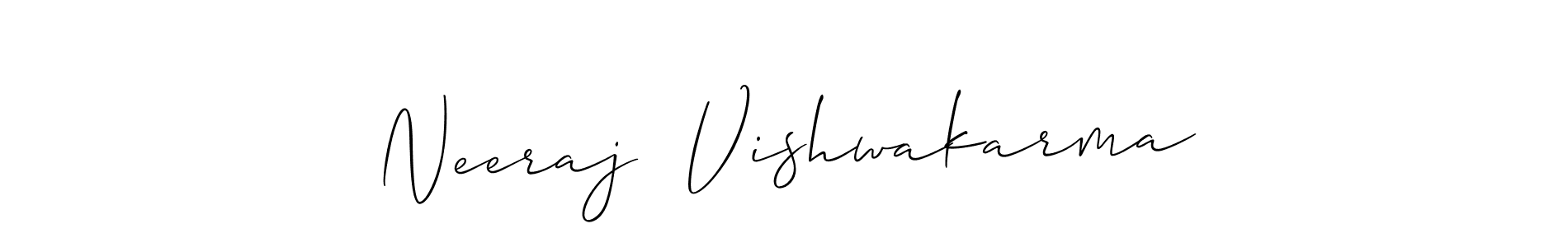 Make a beautiful signature design for name Neeraj  Vishwakarma. With this signature (Allison_Script) style, you can create a handwritten signature for free. Neeraj  Vishwakarma signature style 2 images and pictures png