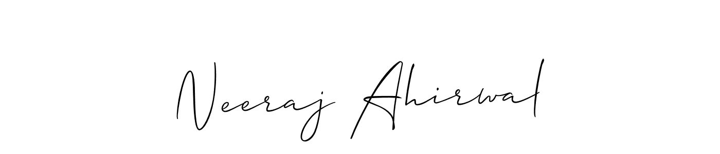 Make a beautiful signature design for name Neeraj Ahirwal. With this signature (Allison_Script) style, you can create a handwritten signature for free. Neeraj Ahirwal signature style 2 images and pictures png