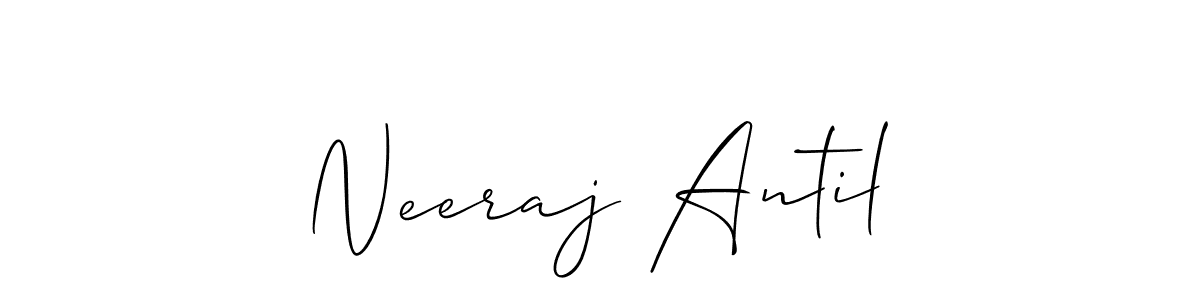 Use a signature maker to create a handwritten signature online. With this signature software, you can design (Allison_Script) your own signature for name Neeraj Antil. Neeraj Antil signature style 2 images and pictures png