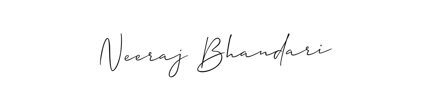 You should practise on your own different ways (Allison_Script) to write your name (Neeraj Bhandari) in signature. don't let someone else do it for you. Neeraj Bhandari signature style 2 images and pictures png