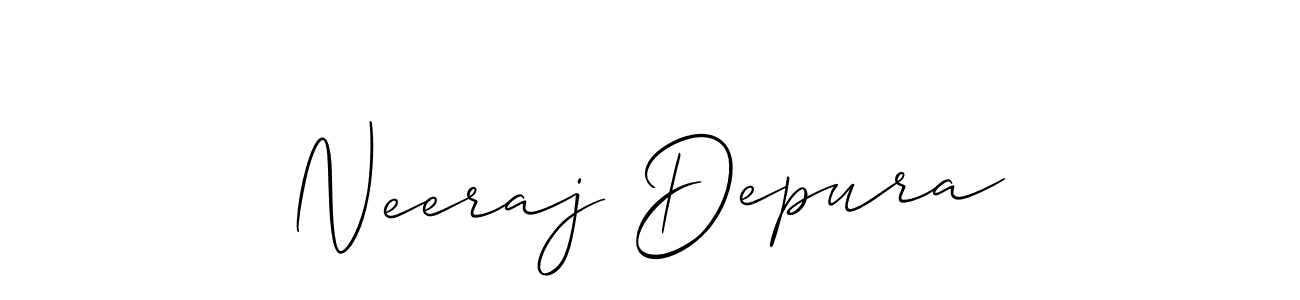 Make a beautiful signature design for name Neeraj Depura. With this signature (Allison_Script) style, you can create a handwritten signature for free. Neeraj Depura signature style 2 images and pictures png
