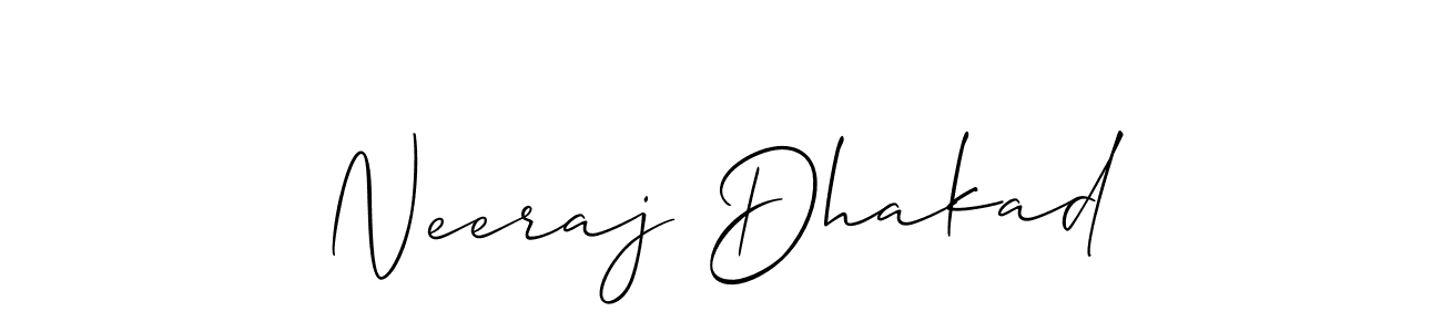 How to make Neeraj Dhakad signature? Allison_Script is a professional autograph style. Create handwritten signature for Neeraj Dhakad name. Neeraj Dhakad signature style 2 images and pictures png