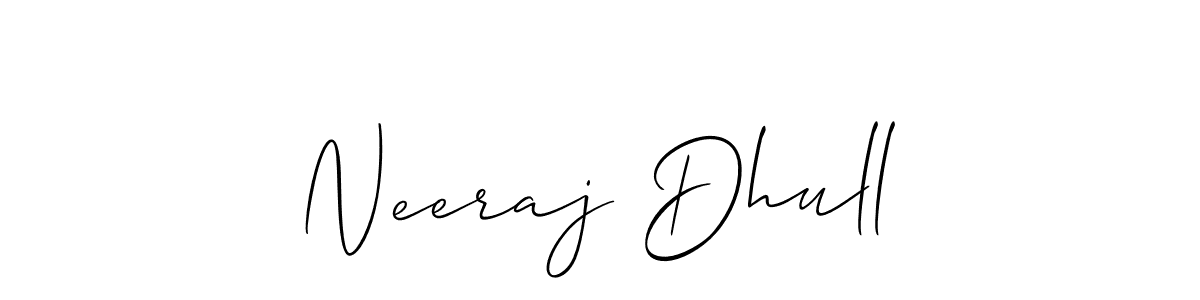 Make a beautiful signature design for name Neeraj Dhull. With this signature (Allison_Script) style, you can create a handwritten signature for free. Neeraj Dhull signature style 2 images and pictures png