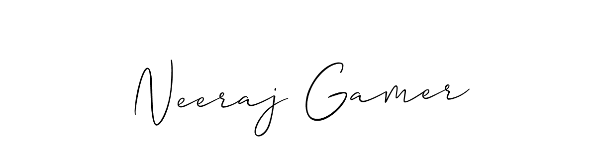 Create a beautiful signature design for name Neeraj Gamer. With this signature (Allison_Script) fonts, you can make a handwritten signature for free. Neeraj Gamer signature style 2 images and pictures png