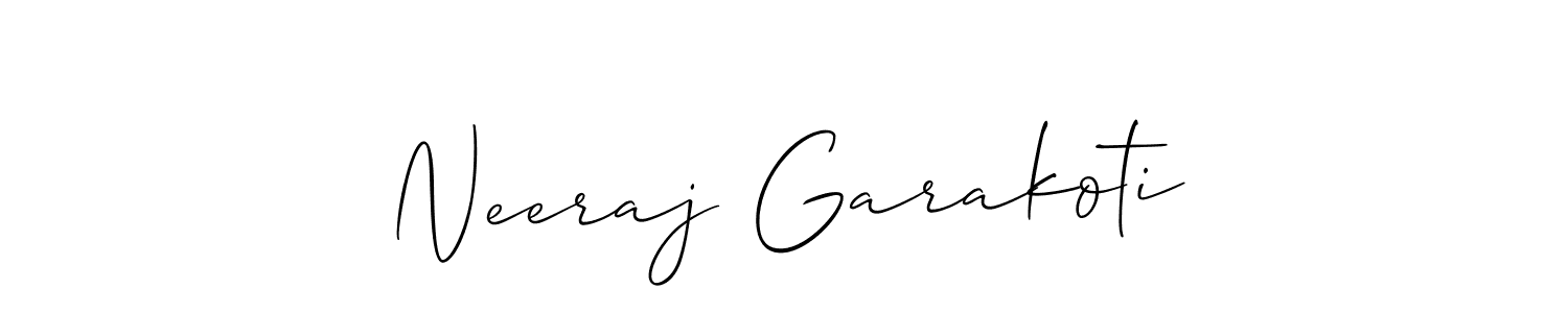 Similarly Allison_Script is the best handwritten signature design. Signature creator online .You can use it as an online autograph creator for name Neeraj Garakoti. Neeraj Garakoti signature style 2 images and pictures png