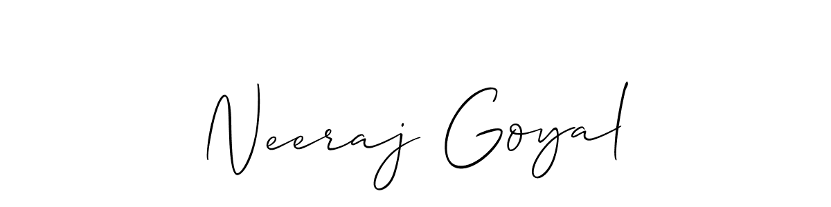 The best way (Allison_Script) to make a short signature is to pick only two or three words in your name. The name Neeraj Goyal include a total of six letters. For converting this name. Neeraj Goyal signature style 2 images and pictures png