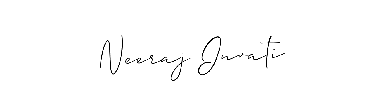Also You can easily find your signature by using the search form. We will create Neeraj Invati name handwritten signature images for you free of cost using Allison_Script sign style. Neeraj Invati signature style 2 images and pictures png