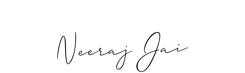 Create a beautiful signature design for name Neeraj Jai. With this signature (Allison_Script) fonts, you can make a handwritten signature for free. Neeraj Jai signature style 2 images and pictures png