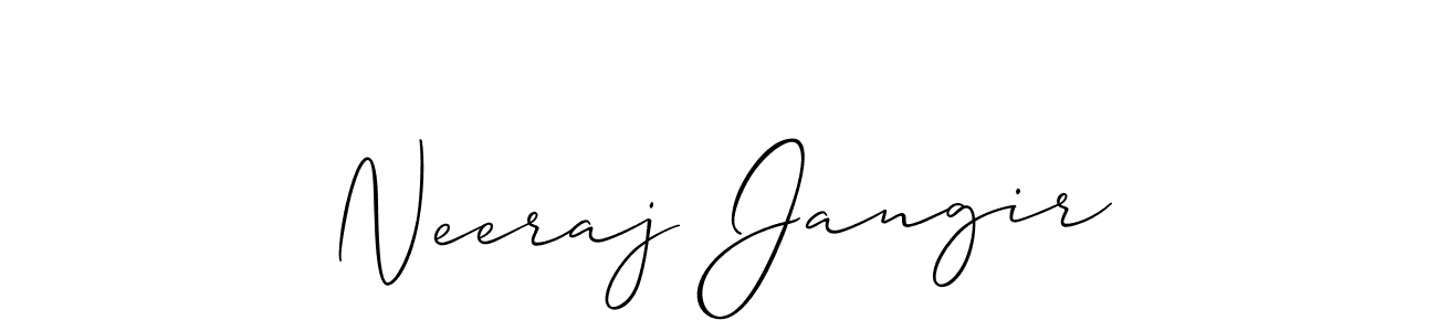 Also we have Neeraj Jangir name is the best signature style. Create professional handwritten signature collection using Allison_Script autograph style. Neeraj Jangir signature style 2 images and pictures png