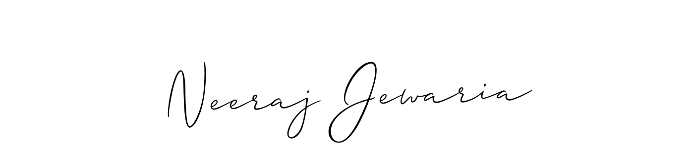 Create a beautiful signature design for name Neeraj Jewaria. With this signature (Allison_Script) fonts, you can make a handwritten signature for free. Neeraj Jewaria signature style 2 images and pictures png