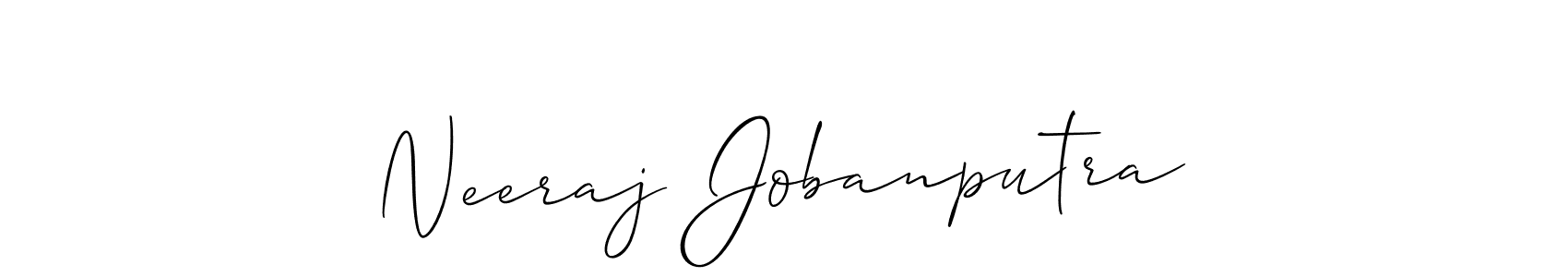 Make a beautiful signature design for name Neeraj Jobanputra. With this signature (Allison_Script) style, you can create a handwritten signature for free. Neeraj Jobanputra signature style 2 images and pictures png