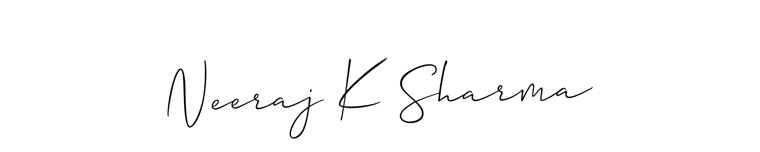 Also You can easily find your signature by using the search form. We will create Neeraj K Sharma name handwritten signature images for you free of cost using Allison_Script sign style. Neeraj K Sharma signature style 2 images and pictures png