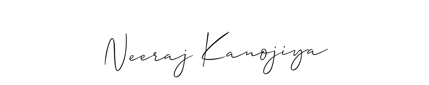 How to make Neeraj Kanojiya name signature. Use Allison_Script style for creating short signs online. This is the latest handwritten sign. Neeraj Kanojiya signature style 2 images and pictures png