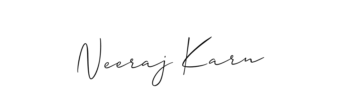 Create a beautiful signature design for name Neeraj Karn. With this signature (Allison_Script) fonts, you can make a handwritten signature for free. Neeraj Karn signature style 2 images and pictures png