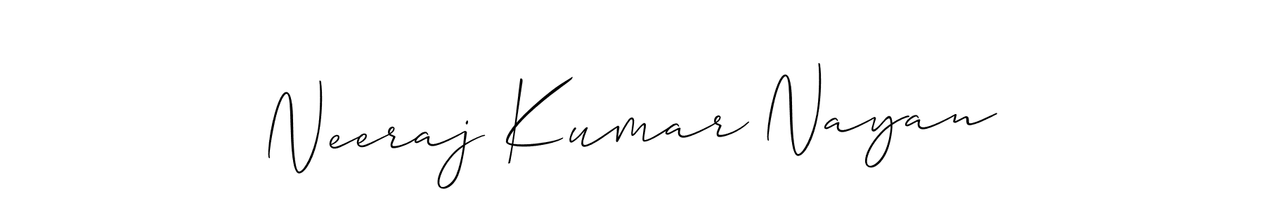 How to make Neeraj Kumar Nayan signature? Allison_Script is a professional autograph style. Create handwritten signature for Neeraj Kumar Nayan name. Neeraj Kumar Nayan signature style 2 images and pictures png