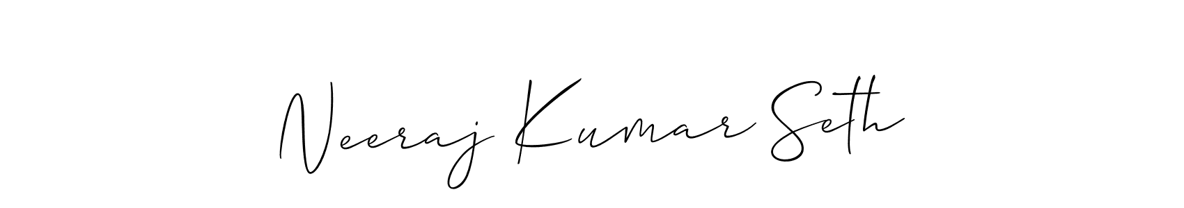 if you are searching for the best signature style for your name Neeraj Kumar Seth. so please give up your signature search. here we have designed multiple signature styles  using Allison_Script. Neeraj Kumar Seth signature style 2 images and pictures png