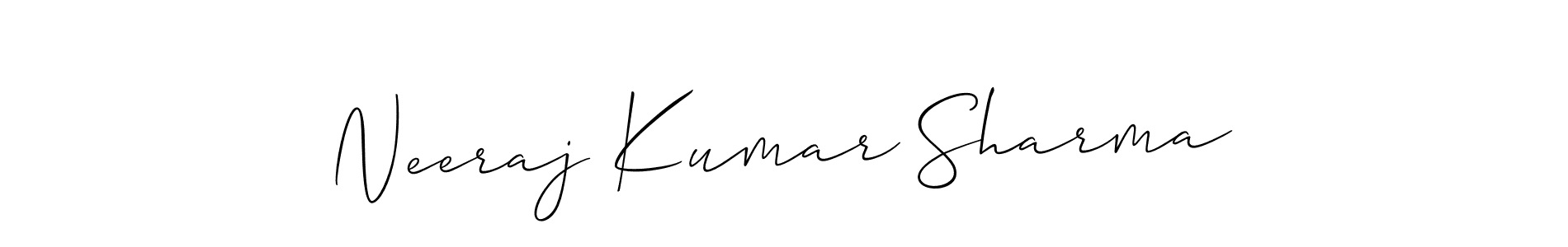 How to make Neeraj Kumar Sharma name signature. Use Allison_Script style for creating short signs online. This is the latest handwritten sign. Neeraj Kumar Sharma signature style 2 images and pictures png
