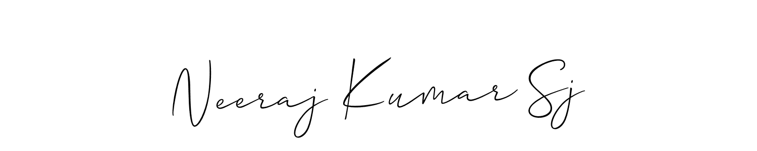 How to make Neeraj Kumar Sj name signature. Use Allison_Script style for creating short signs online. This is the latest handwritten sign. Neeraj Kumar Sj signature style 2 images and pictures png