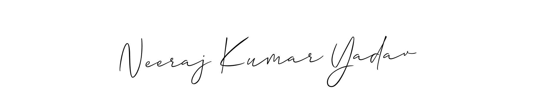 Allison_Script is a professional signature style that is perfect for those who want to add a touch of class to their signature. It is also a great choice for those who want to make their signature more unique. Get Neeraj Kumar Yadav name to fancy signature for free. Neeraj Kumar Yadav signature style 2 images and pictures png