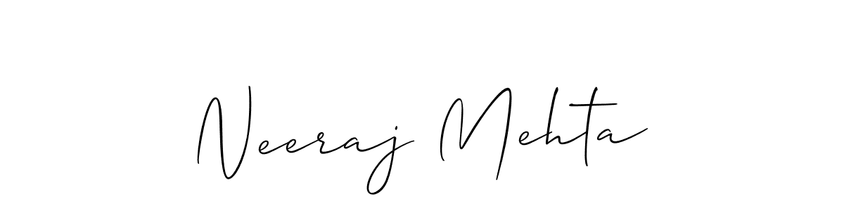 Also we have Neeraj Mehta name is the best signature style. Create professional handwritten signature collection using Allison_Script autograph style. Neeraj Mehta signature style 2 images and pictures png