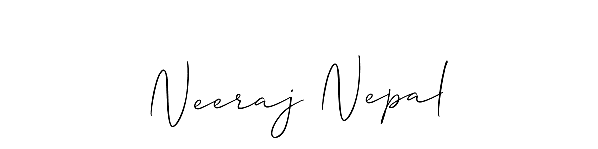 Neeraj Nepal stylish signature style. Best Handwritten Sign (Allison_Script) for my name. Handwritten Signature Collection Ideas for my name Neeraj Nepal. Neeraj Nepal signature style 2 images and pictures png