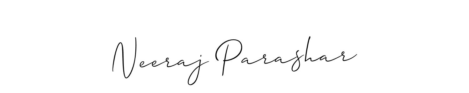 How to make Neeraj Parashar name signature. Use Allison_Script style for creating short signs online. This is the latest handwritten sign. Neeraj Parashar signature style 2 images and pictures png