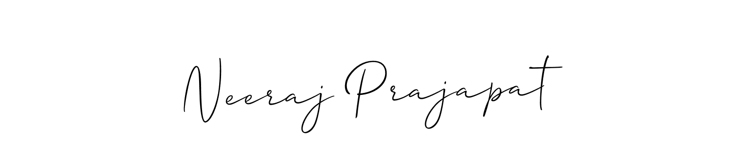 if you are searching for the best signature style for your name Neeraj Prajapat. so please give up your signature search. here we have designed multiple signature styles  using Allison_Script. Neeraj Prajapat signature style 2 images and pictures png