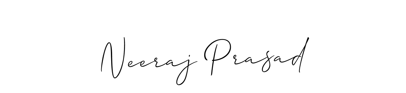 Use a signature maker to create a handwritten signature online. With this signature software, you can design (Allison_Script) your own signature for name Neeraj Prasad. Neeraj Prasad signature style 2 images and pictures png