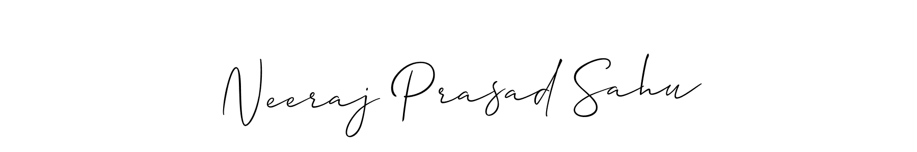 Neeraj Prasad Sahu stylish signature style. Best Handwritten Sign (Allison_Script) for my name. Handwritten Signature Collection Ideas for my name Neeraj Prasad Sahu. Neeraj Prasad Sahu signature style 2 images and pictures png