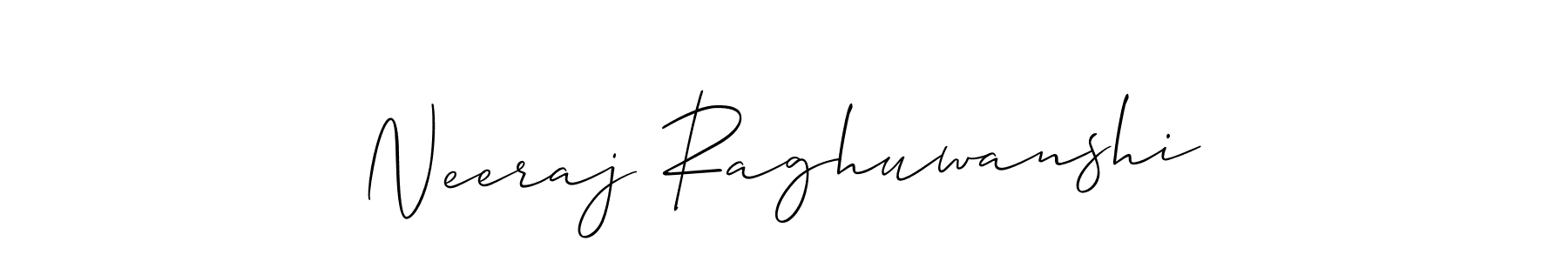Use a signature maker to create a handwritten signature online. With this signature software, you can design (Allison_Script) your own signature for name Neeraj Raghuwanshi. Neeraj Raghuwanshi signature style 2 images and pictures png