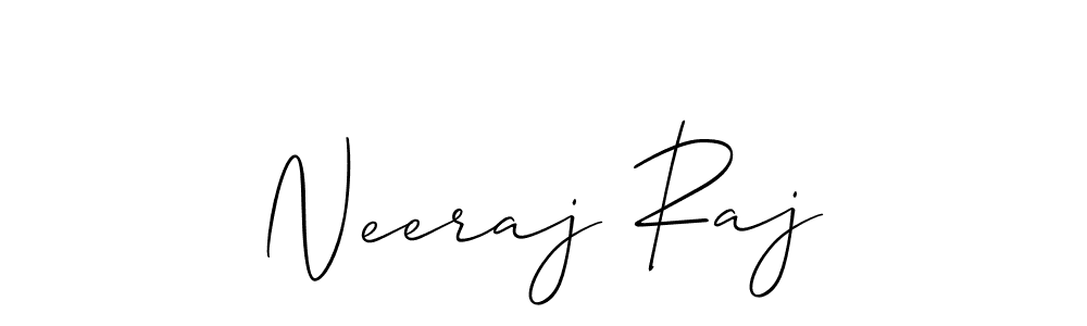 How to make Neeraj Raj name signature. Use Allison_Script style for creating short signs online. This is the latest handwritten sign. Neeraj Raj signature style 2 images and pictures png